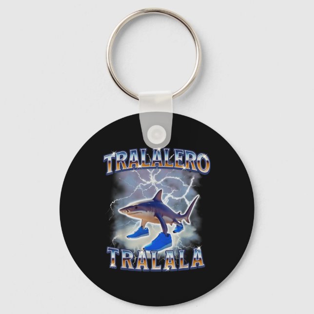 Tralalero Tralala Funny Shark Meme Bootleg Nyckelring (Framsida)