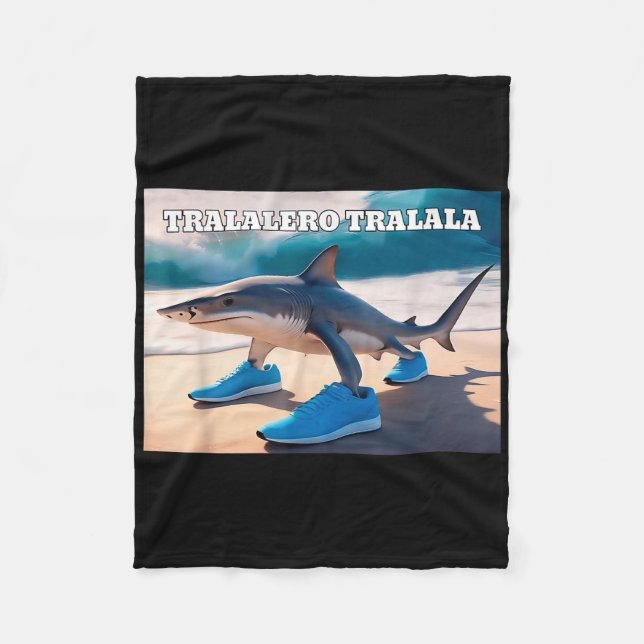 Tralalero Tralala Funny Shark Meme Fleecefilt (Framsidan)