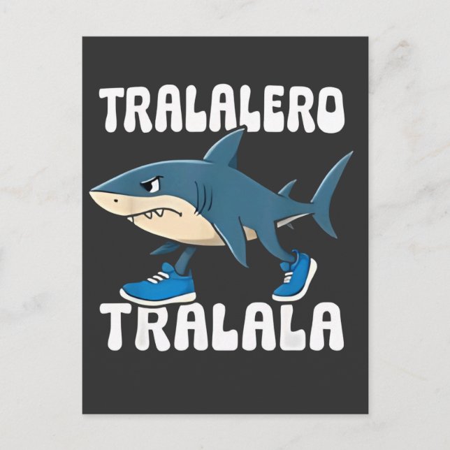 Tralalero Tralala Funny Shark Meme Inbjudan Vykort (Framsida)