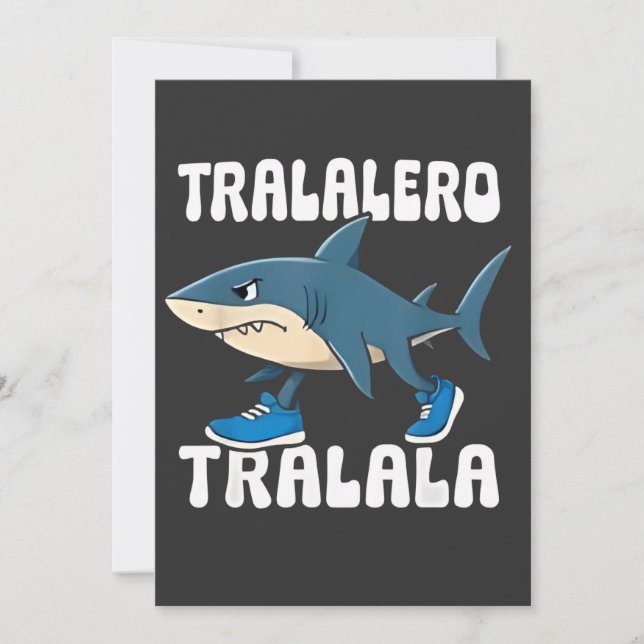 Tralalero Tralala Funny Shark Meme Inbjudningar (Framsida)
