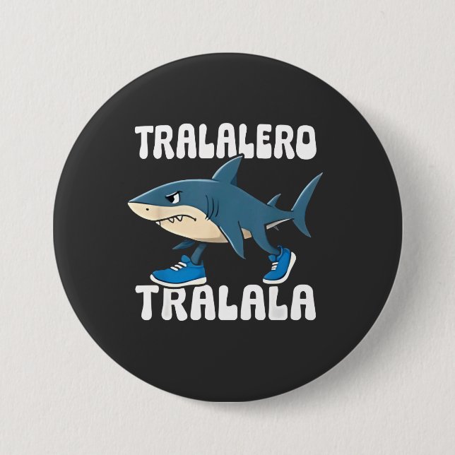 Tralalero Tralala Funny Shark Meme Knapp (Framsida)