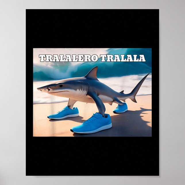 Tralalero Tralala Funny Shark Meme Poster (Framsidan)