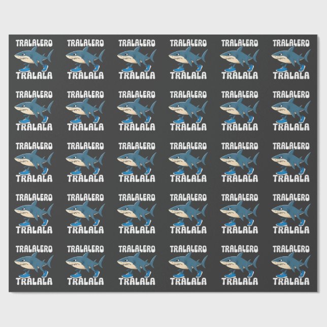 Tralalero Tralala Funny Shark Meme Presentpapper (Platt)