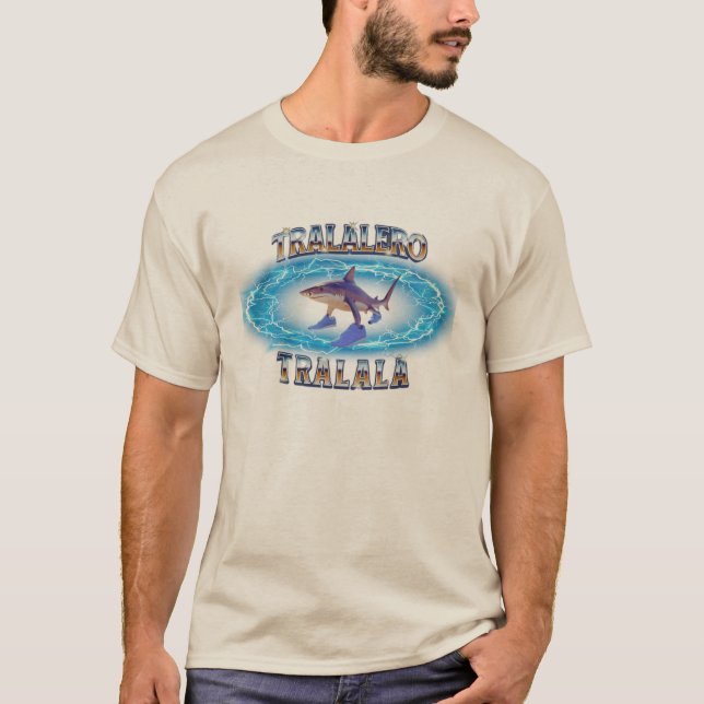 Tralalero Tralala Funny Shark Meme T-shirt, Bootle T Shirt (Framsida)