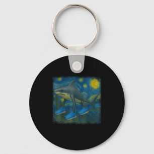Tralalero Tralala Funny Shark Van Gogh Starry Nigh Nyckelring