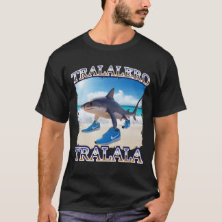 Tralalero Tralala Haj Meme Italiensk Hjärnrot T Shirt