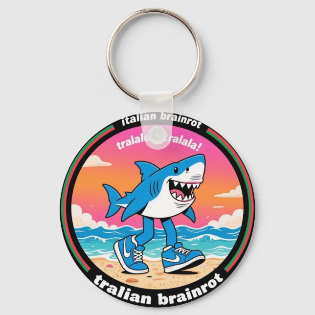 tralalero tralala "italian brainrot"  keychain nyckelring (Framsida)
