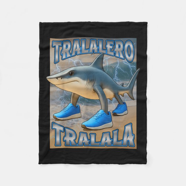 Tralalero Tralala Italie Brainrot Meme Birthday F Fleecefilt (Framsidan)