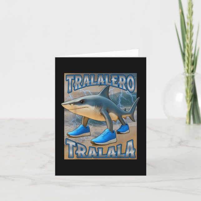 Tralalero Tralala Italie Brainrot Meme Birthday F Kort (Framsida)
