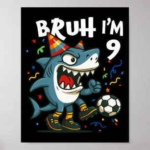 Tralalero Tralala italiensk hjärnrot fotboll 9:e f Poster