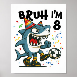 Tralalero Tralala italiensk hjärnrutt pojke fotbol Poster