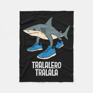 Tralalero Tralala Italienska Brainrot Funny Meme Fleecefilt