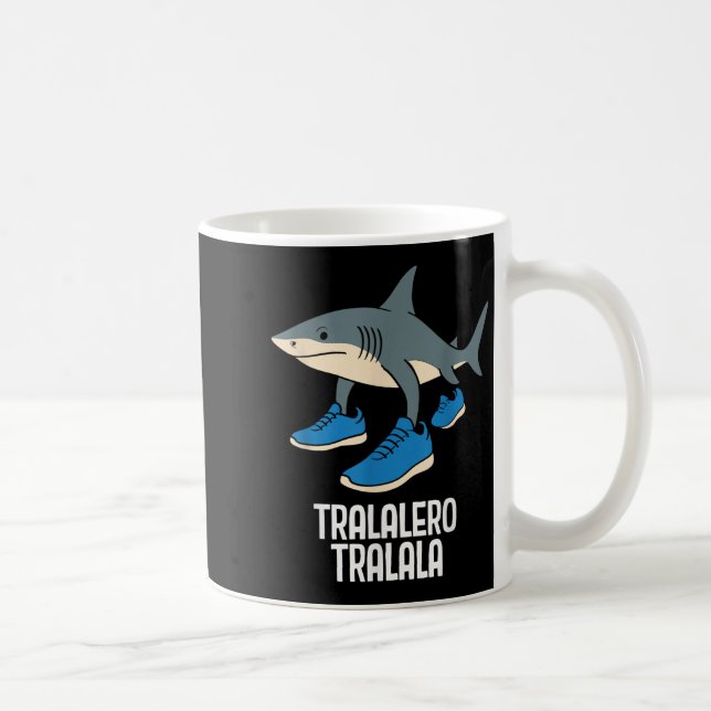 Tralalero Tralala Italienska Brainrot Funny Meme Kaffemugg (Höger)