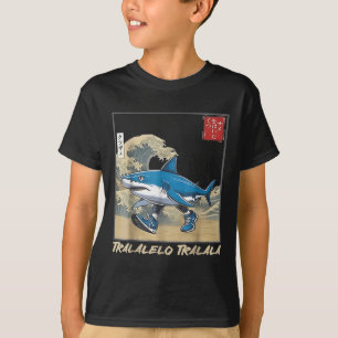Tralalero Tralala Japansk Rolig Haj Italiensk Hjär T Shirt