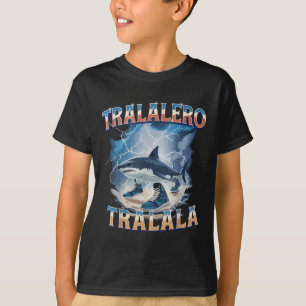 Tralalero Tralala Rolig Haj Italiensk Hjärnrot Mem T Shirt