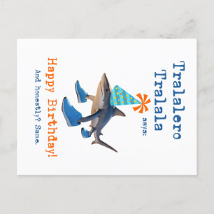 Tralalero Tralala Shark Funny födelsedagskort Helg Vykort
