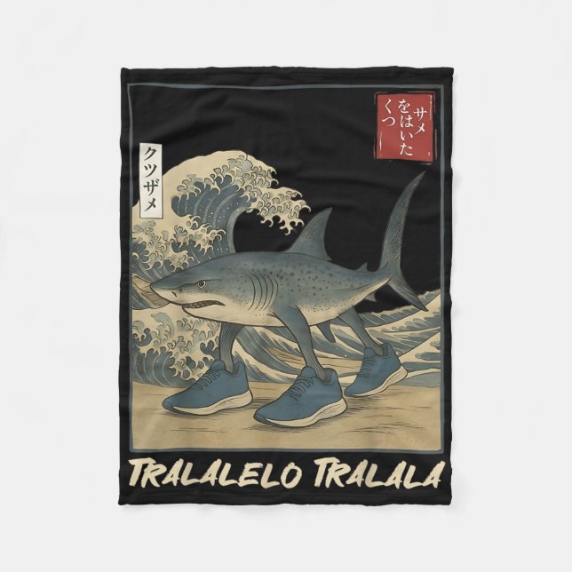 Tralalero Tralala Shark Italia Brainrot Meme Japa Fleecefilt (Framsidan)