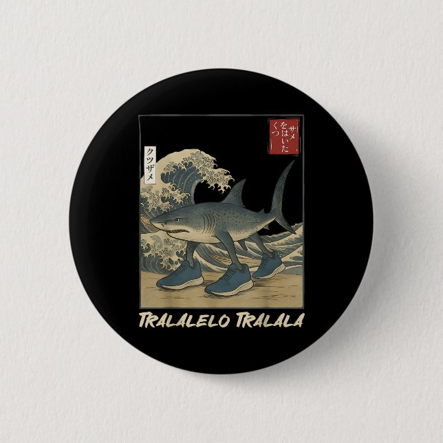 Tralalero Tralala Shark Italia Brainrot Meme Japa Knapp (Framsida)
