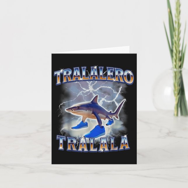 Tralalero Tralala Shark Meme Bootle Kort (Framsida)