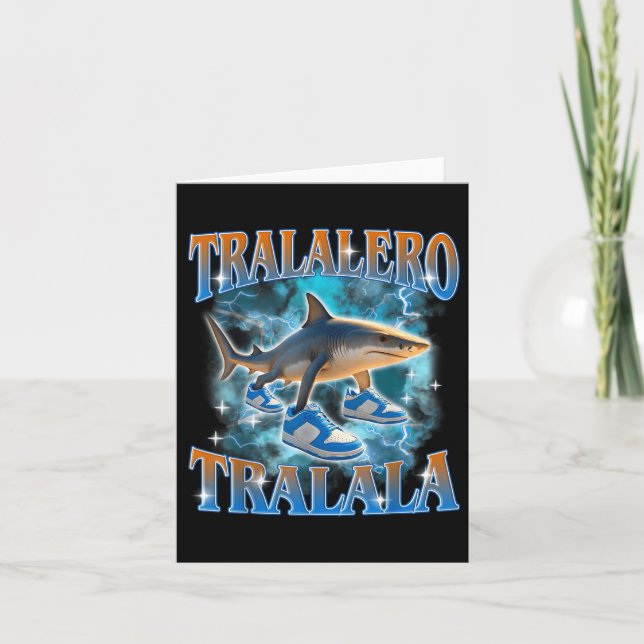 Tralalero Tralala Shark Meme Bootle Kort (Framsida)