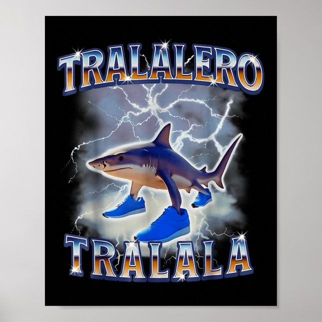 Tralalero Tralala Shark Meme Bootle Poster (Framsidan)