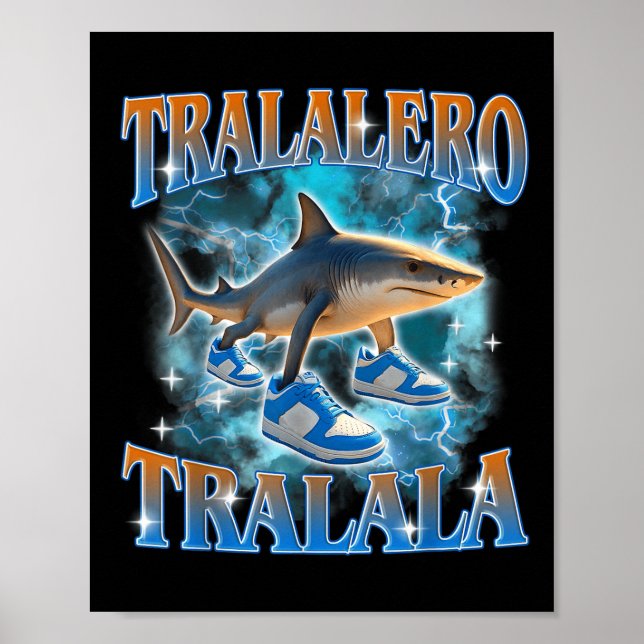 Tralalero Tralala Shark Meme Bootle Poster (Framsidan)