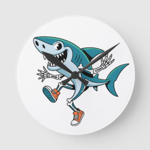 Tralalero Tralala SkeleBoo Halloween Design Design Rund Klocka