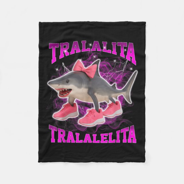 Tralalita Tralalelita Funny Italy Brainrot Hallo Fleecefilt (Framsidan)