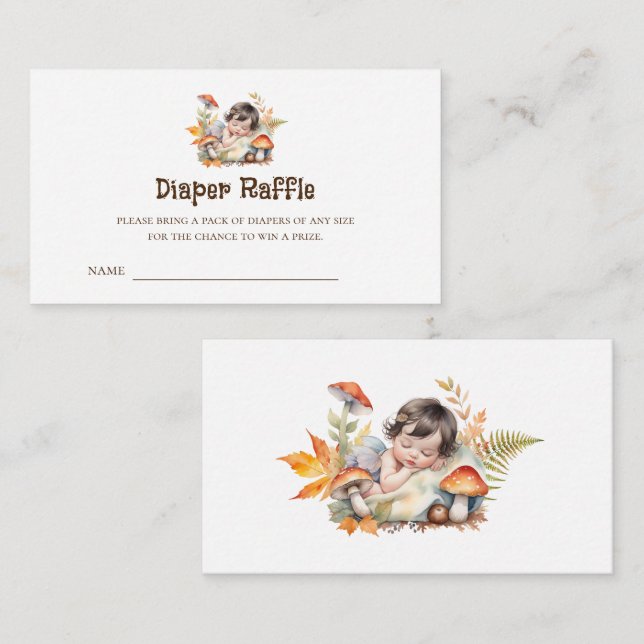 Träland Fairy Baby Shower Raffle Biljett Tilläggskort (Fram/baksida)