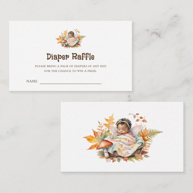 Träland Fairy Baby Shower Raffle Biljett Tilläggskort (Fram/baksida)