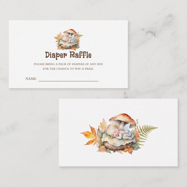 Träland Fairy Baby Shower Raffle Biljett Tilläggskort (Fram/baksida)