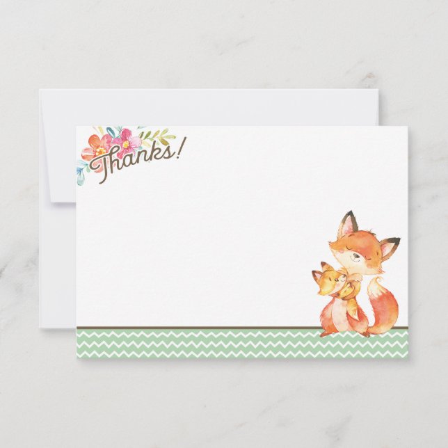 Träland Fox Baby Shower - tackkort Tack Kort (Framsida)