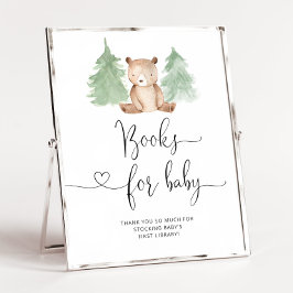 Träland gräs träd björn Bokar för baby Poster