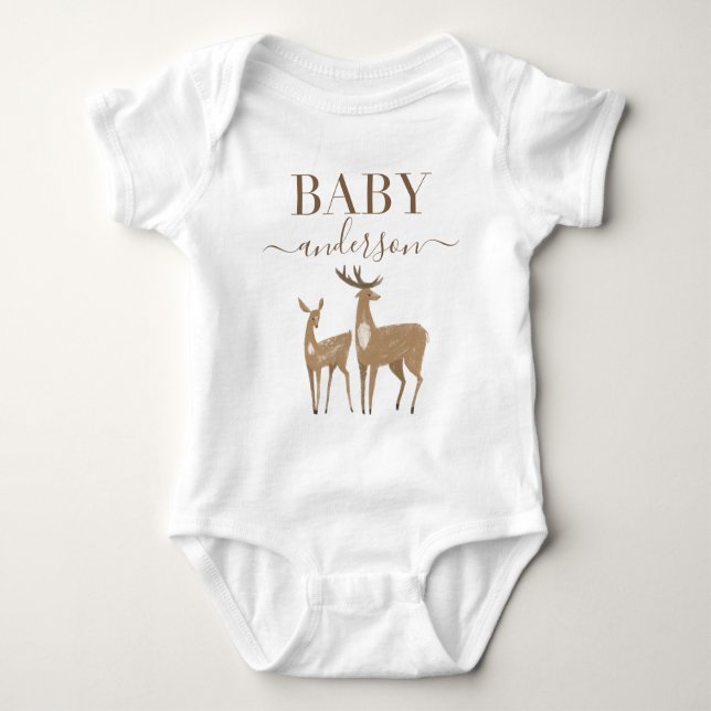Träland hjort naturlig modern babydusch t shirt (Framsida)