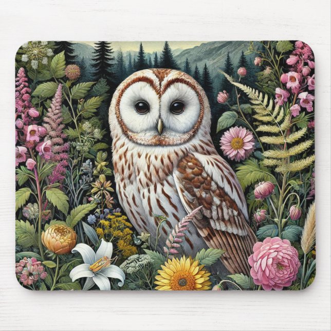 Träland Uggla Mouse Pad | Charming Nature Musmatta (Framsidan)