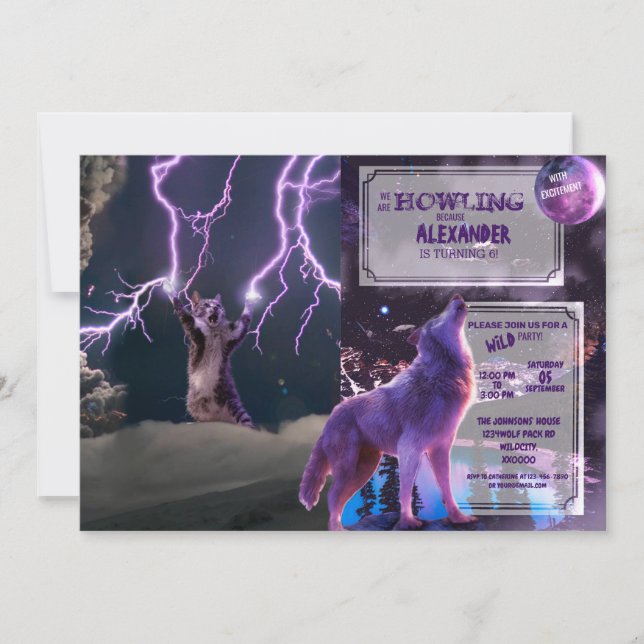 Trålande katt inbjudningar (Framsida)