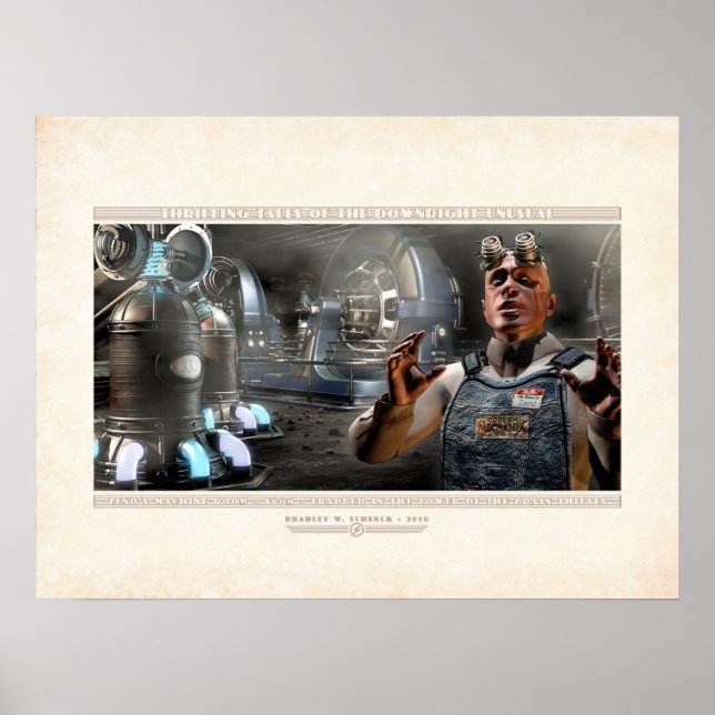 Trålande tal: Zenos Maskin-rum (24 x 18 tum) Poster (Framsidan)