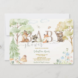 Trälandskaps-inbjudningar till baby shower inbjudningar