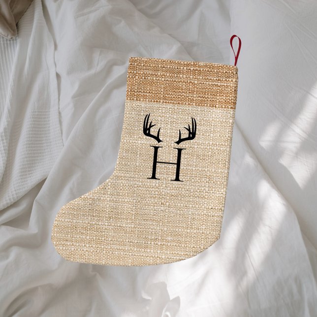 Trålare för brunkolsmonogram liten julstrumpa (Skapare uppladdad)