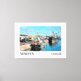 Trålare i Newlyn Harbour, Cornwall Canvastryck