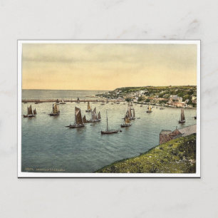 Trålare lämnande hamn, Brixham, England Classic Vykort