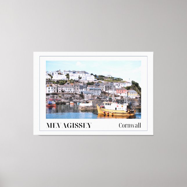 Trålare som kommer hem, Mevagissey, Cornwall Canvastryck (Framsida)