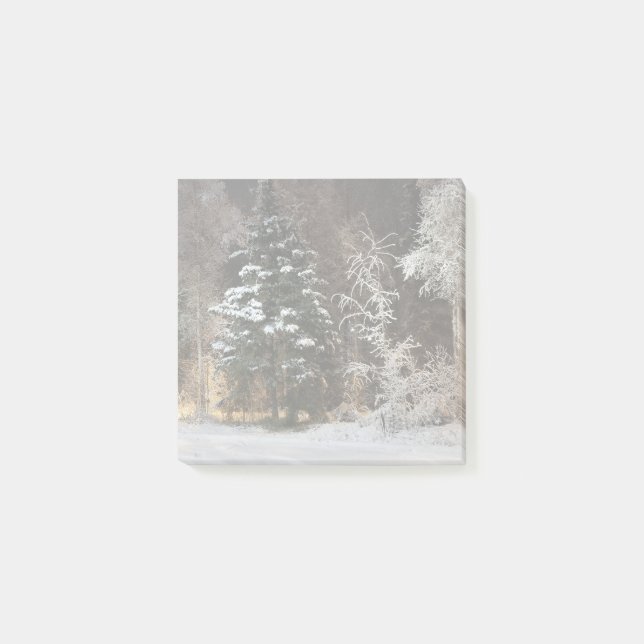 Trälig vinter skog natt scen post-it block (Framsida)