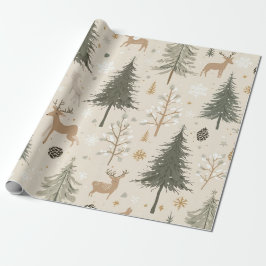 Trälig Vinter Skogsmönster Presentpapper