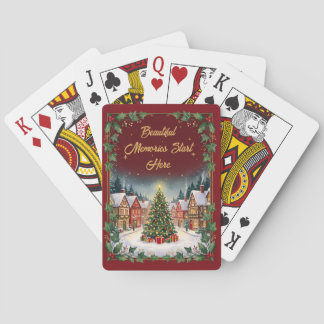 Träligt julby-poker-kort för vintertema casinokort