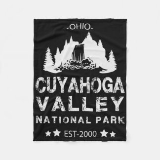 Trälinje med vattenfall Cuyahoga Valley National P Fleecefilt