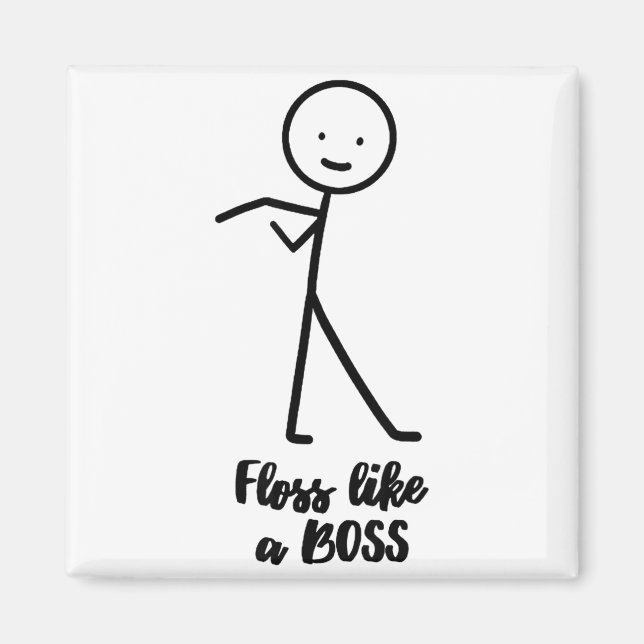 Tralla Som En Boss Pinne Figur Stickman Klotter Pr Magnet (Framsidan)