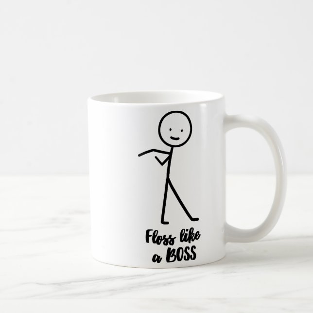 Tralla som en boss Pinnefigur Stickman Kladder Pri Kaffemugg (Höger)