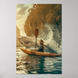 Trallning Kayaking Action Poster - Utomhussport