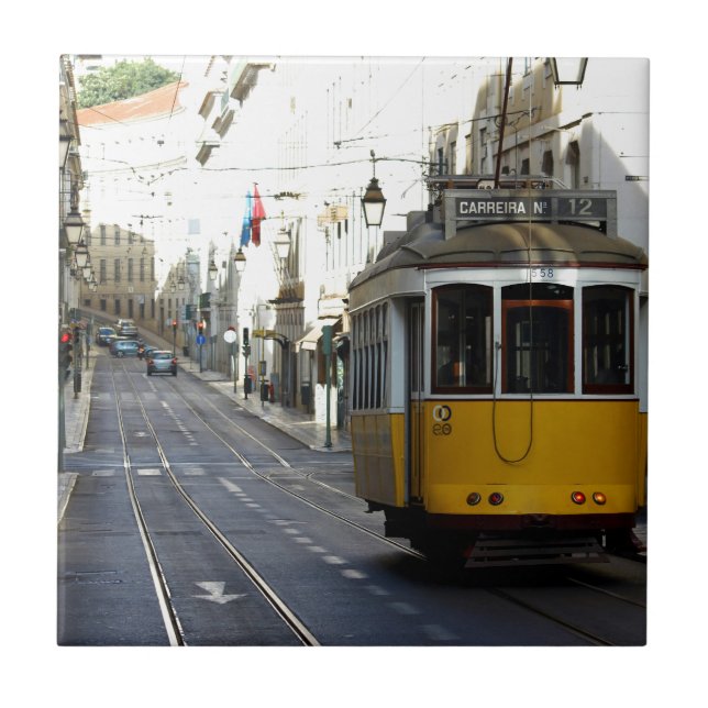 Tram 28, Lisbon, Portugal Kakelplatta (Framsidan)